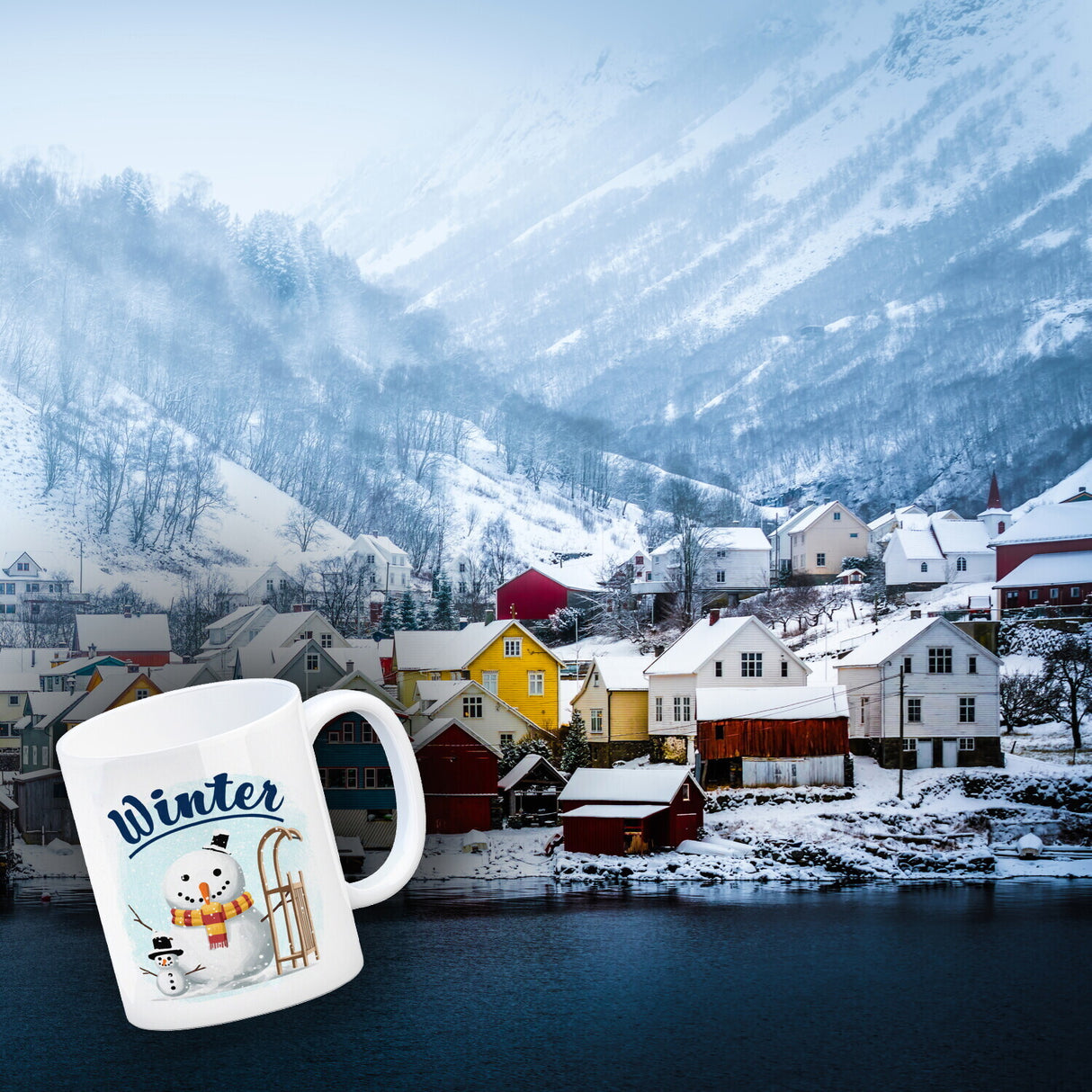 Winter Schneemann Kaffeebecher