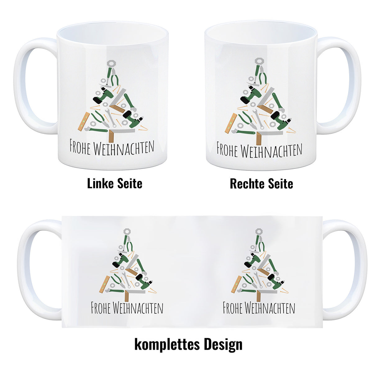 Frohe Weihnachten Handwerker Kaffeebecher