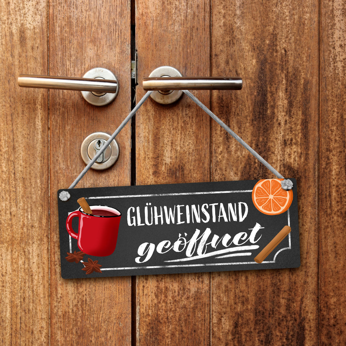 Glühweinstand geöffnet oder geschlossen Wendeschild
