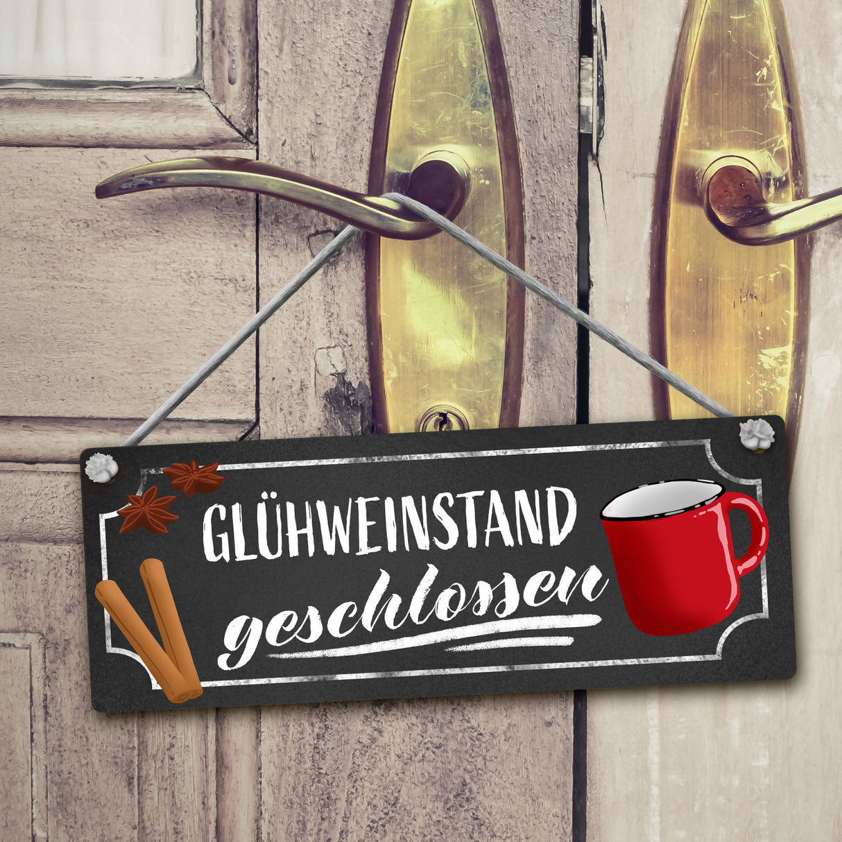 Glühweinstand geöffnet oder geschlossen Wendeschild