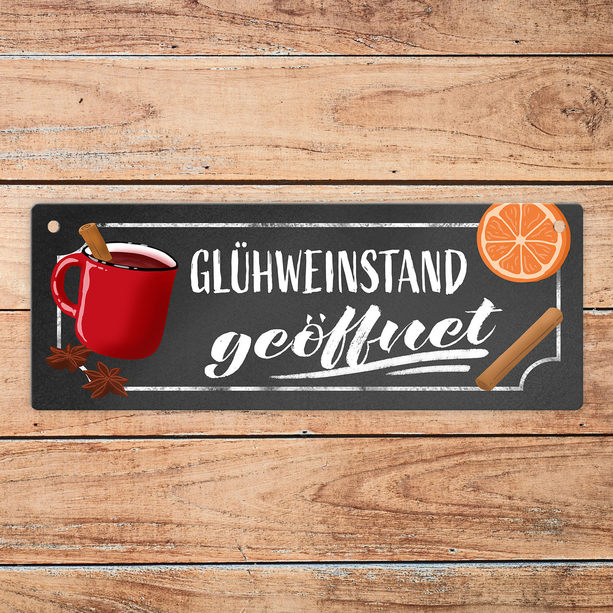 Glühweinstand geöffnet oder geschlossen Wendeschild