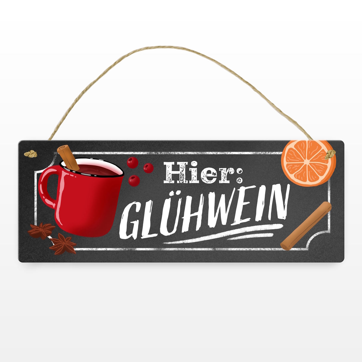 Hier: Glühwein Metallschild