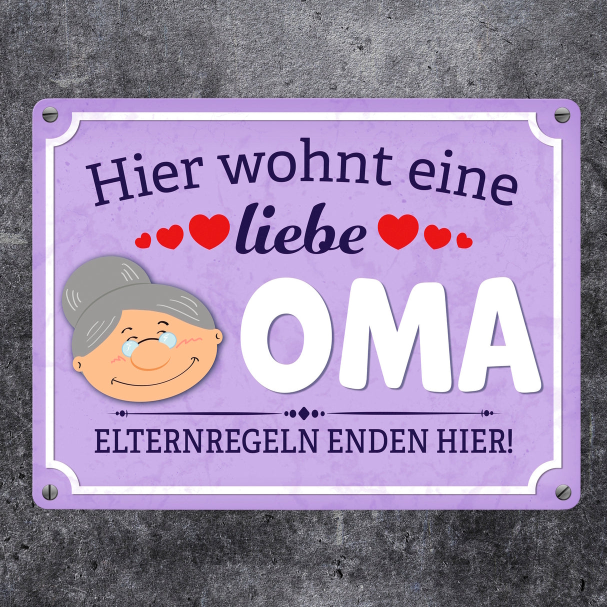 Hier wohnt eine liebe Oma Metallschild