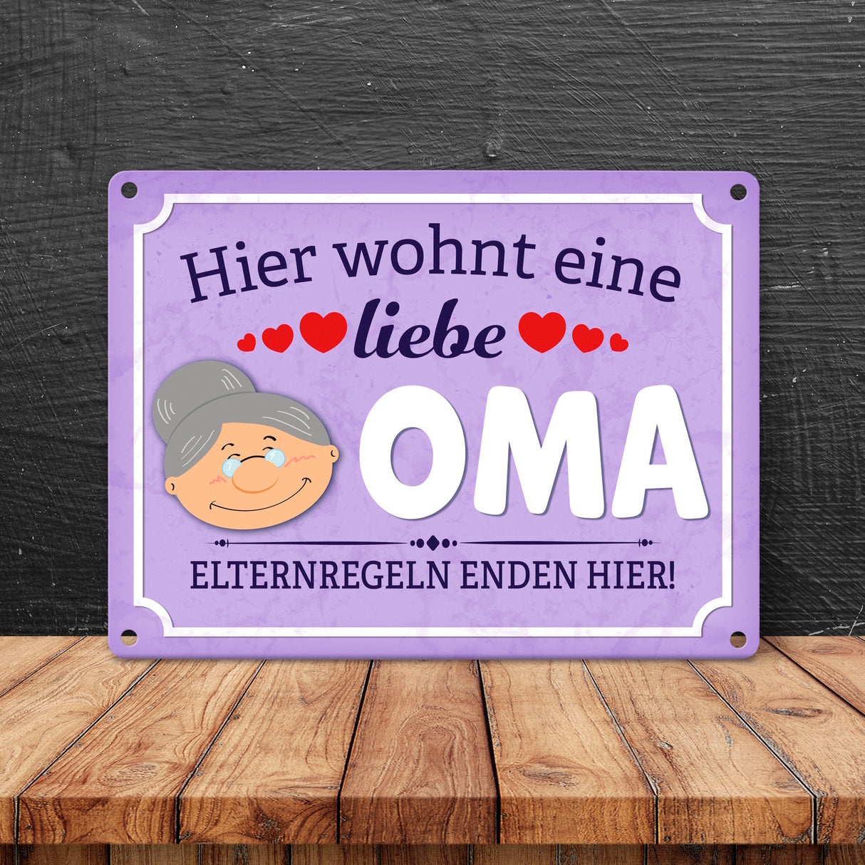 Hier wohnt eine liebe Oma Metallschild