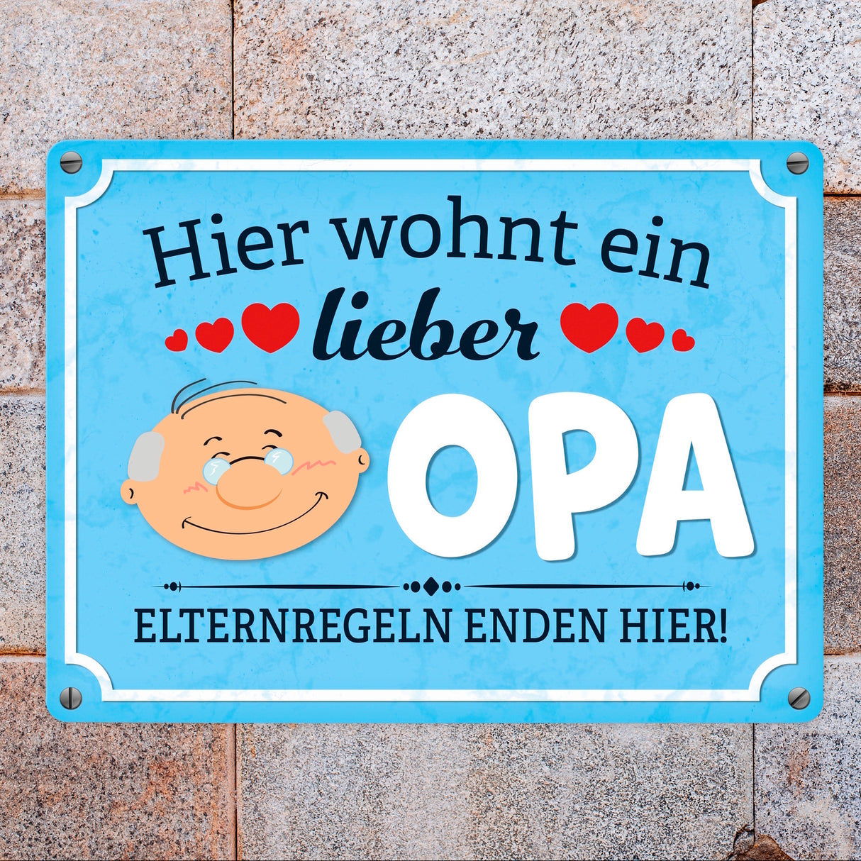 Hier wohnt ein lieber Opa Metallschild
