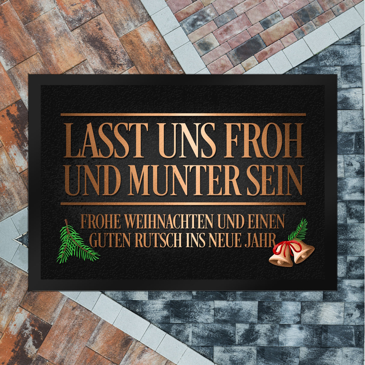 Lasst uns froh und munter sein Weihnachten Fußmatte