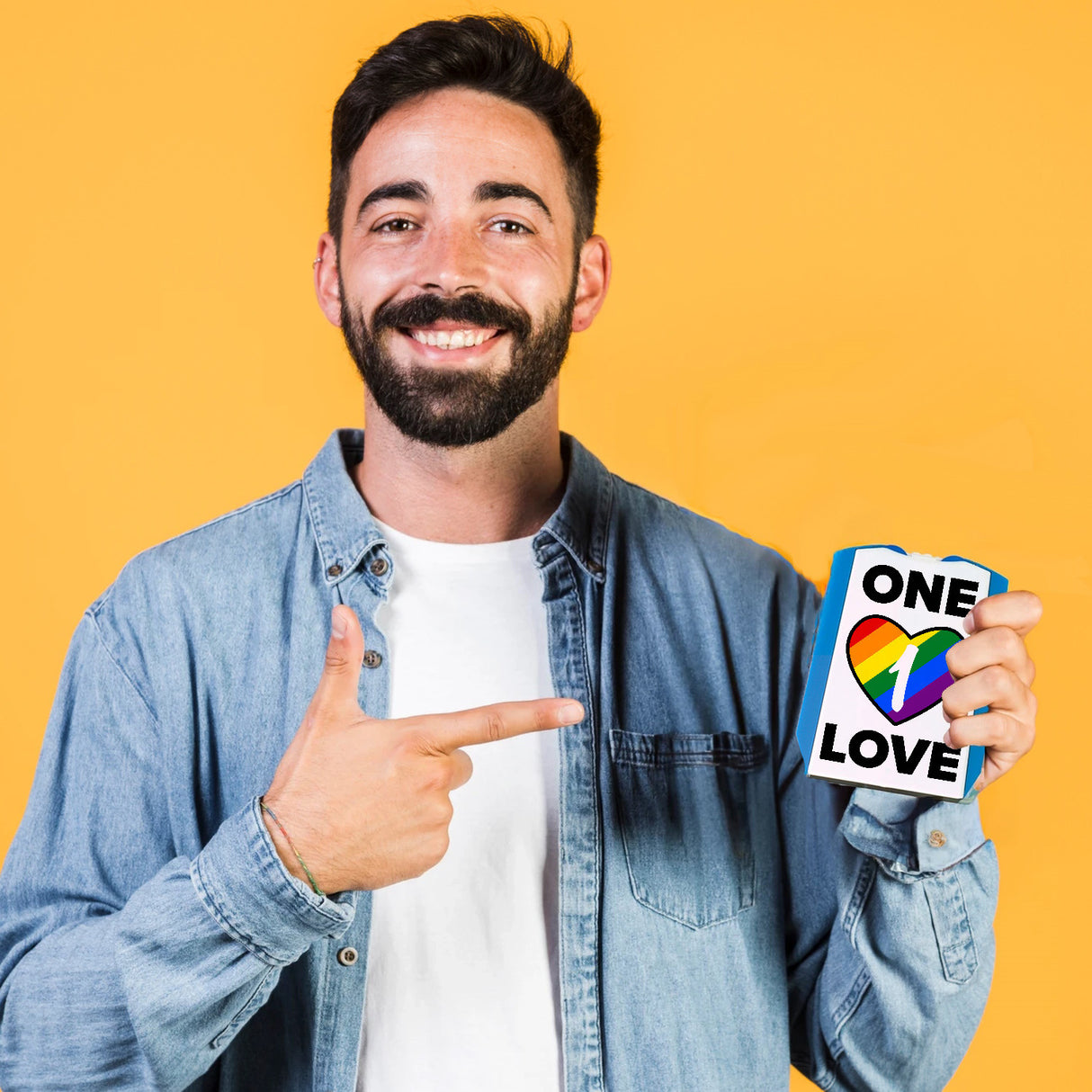 One Love Regenbogen Parkscheibe mit 2 Einkaufswagenchips