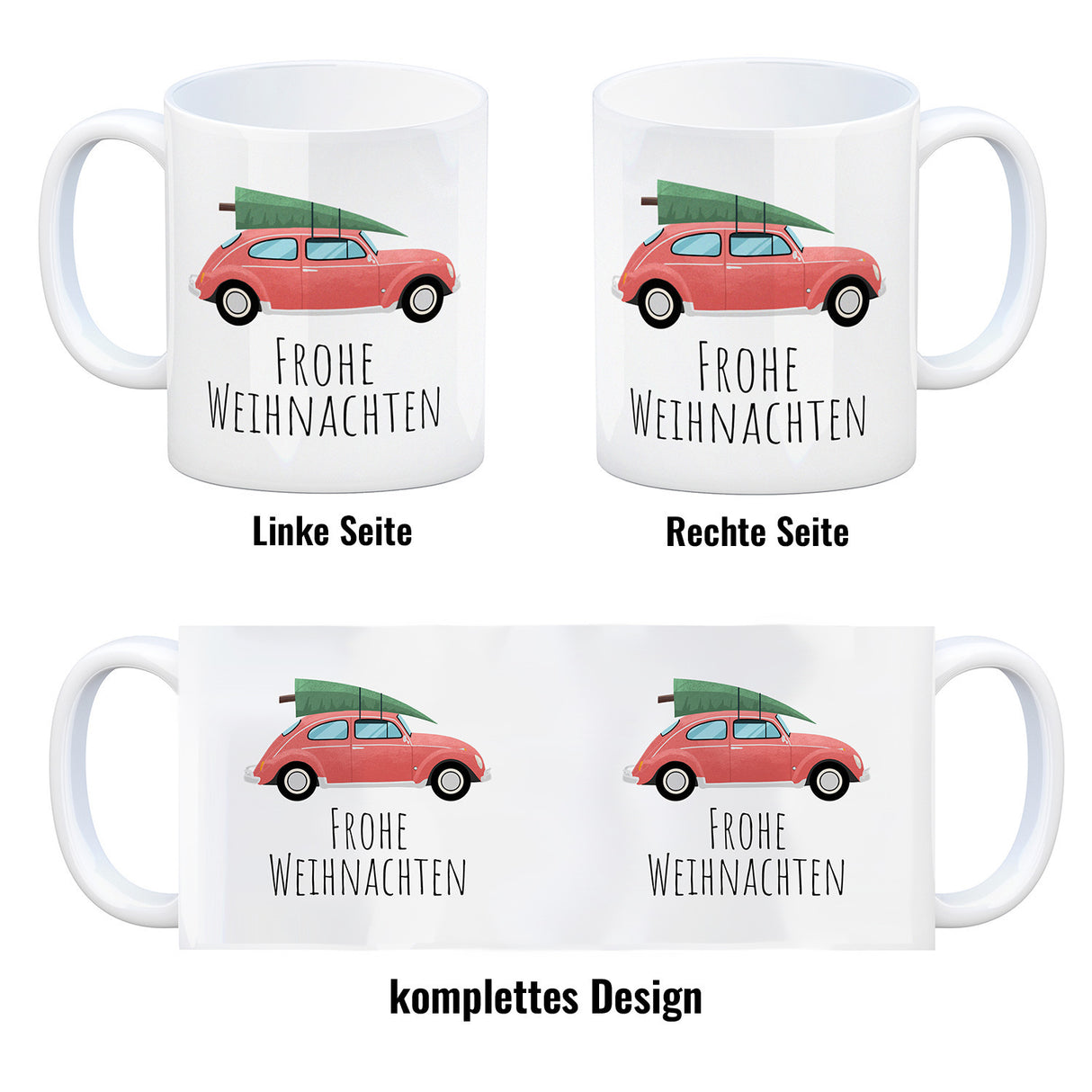 Frohe Weihnachten Auto mit Tannenbaum Kaffeebecher