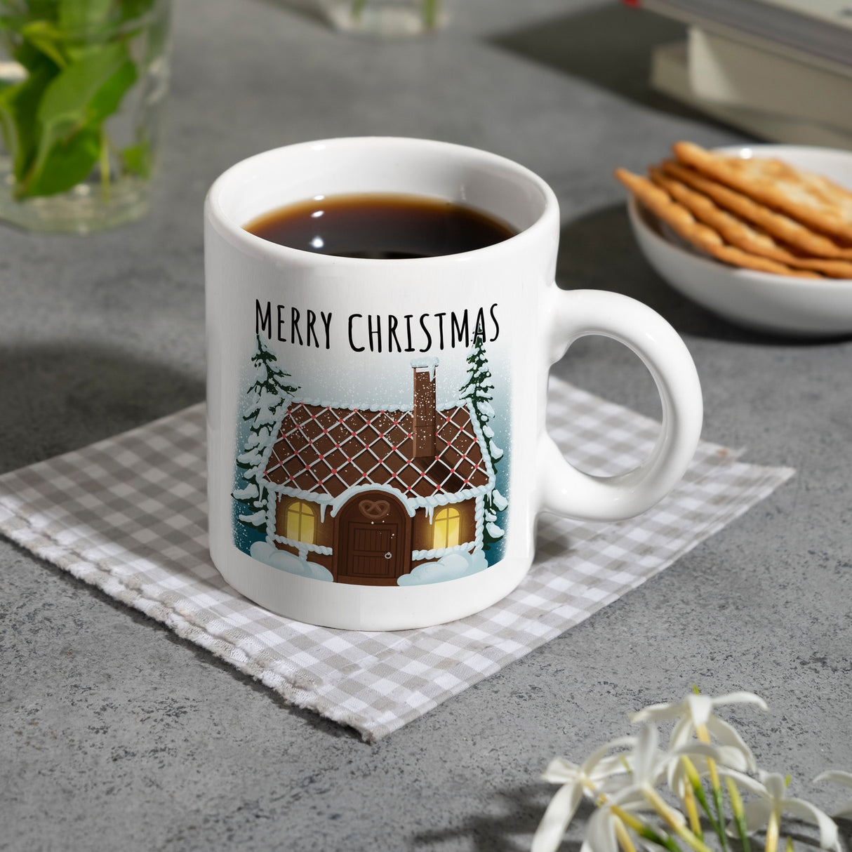 Merry Christmas Lebkuchenhaus Kaffeebecher
