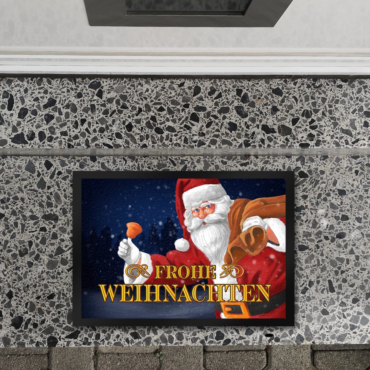 Frohe Weihnachten mit Weihnachtsmann Fußmatte