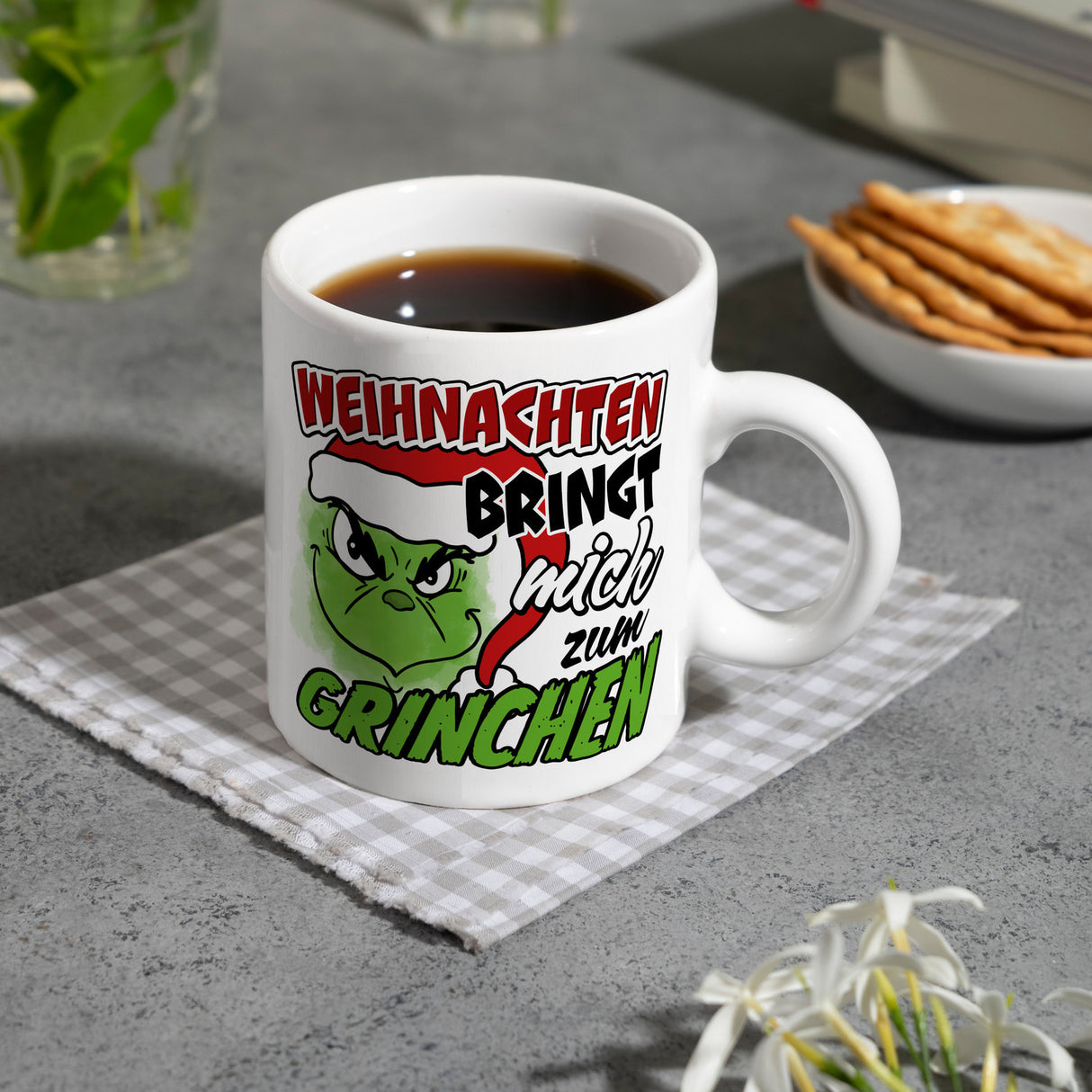 Weihnachten bringt mich zum grinchen Kaffeebecher