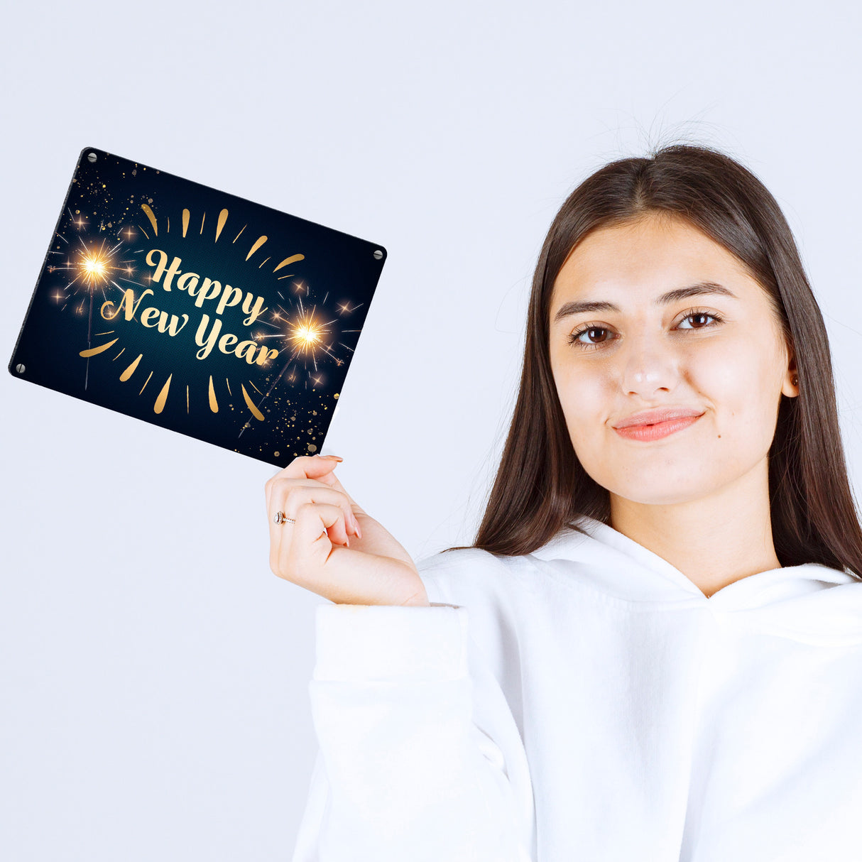 Wunderkerzen Happy New Year Metallschild