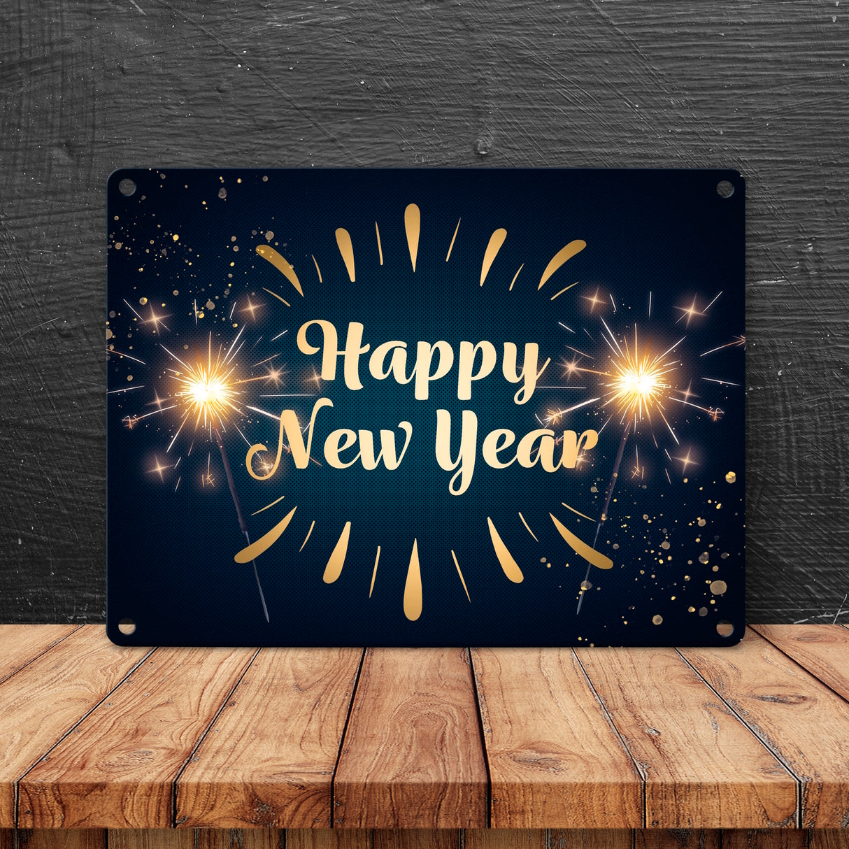 Wunderkerzen Happy New Year Metallschild