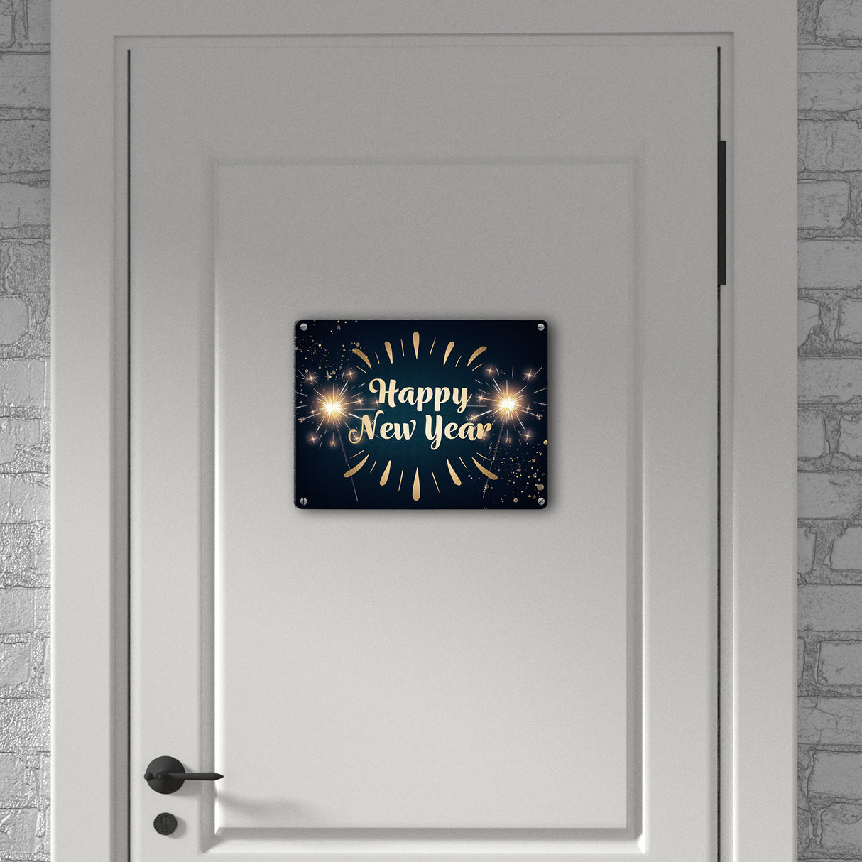 Wunderkerzen Happy New Year Metallschild
