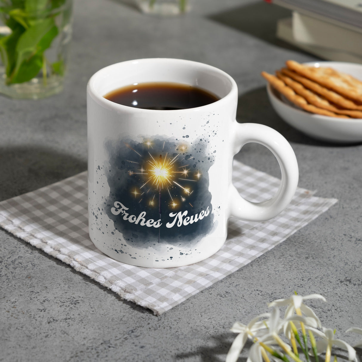 Feuerwerk Frohes Neues Silvester Kaffeebecher