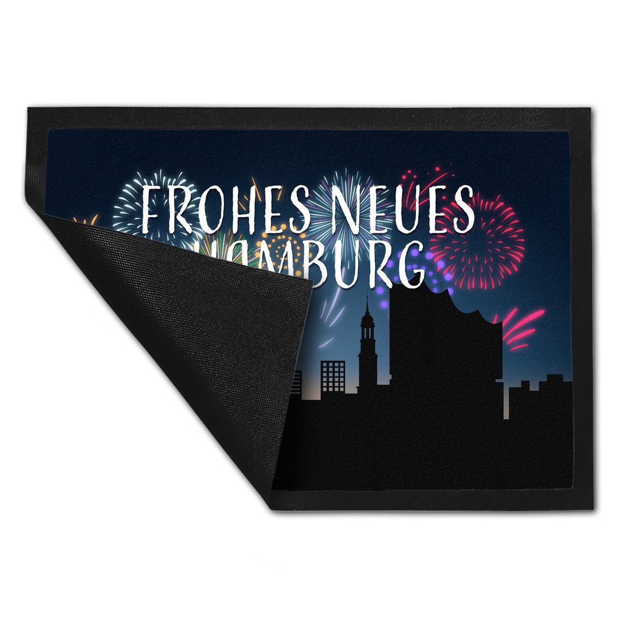 Frohes Neues Hamburg Fußmatte