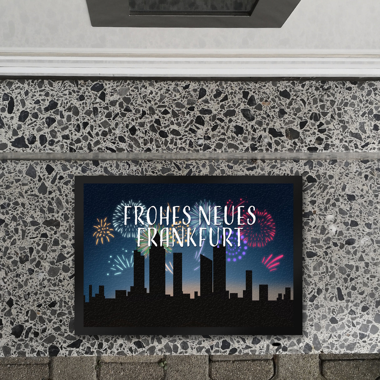 Frohes Neues Frankfurt Fußmatte in 35x50 cm