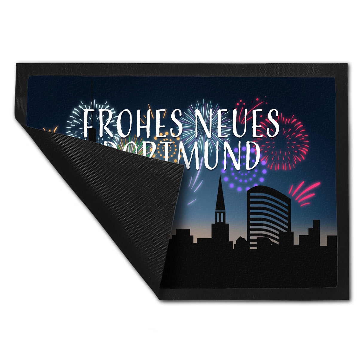 Frohes Neues Dortmund Fußmatte in 35x50 cm