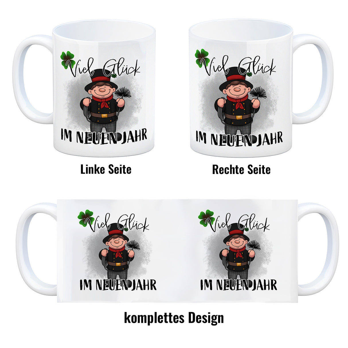 Viel Glück Kaffeebecher mit Schornsteinfeger
