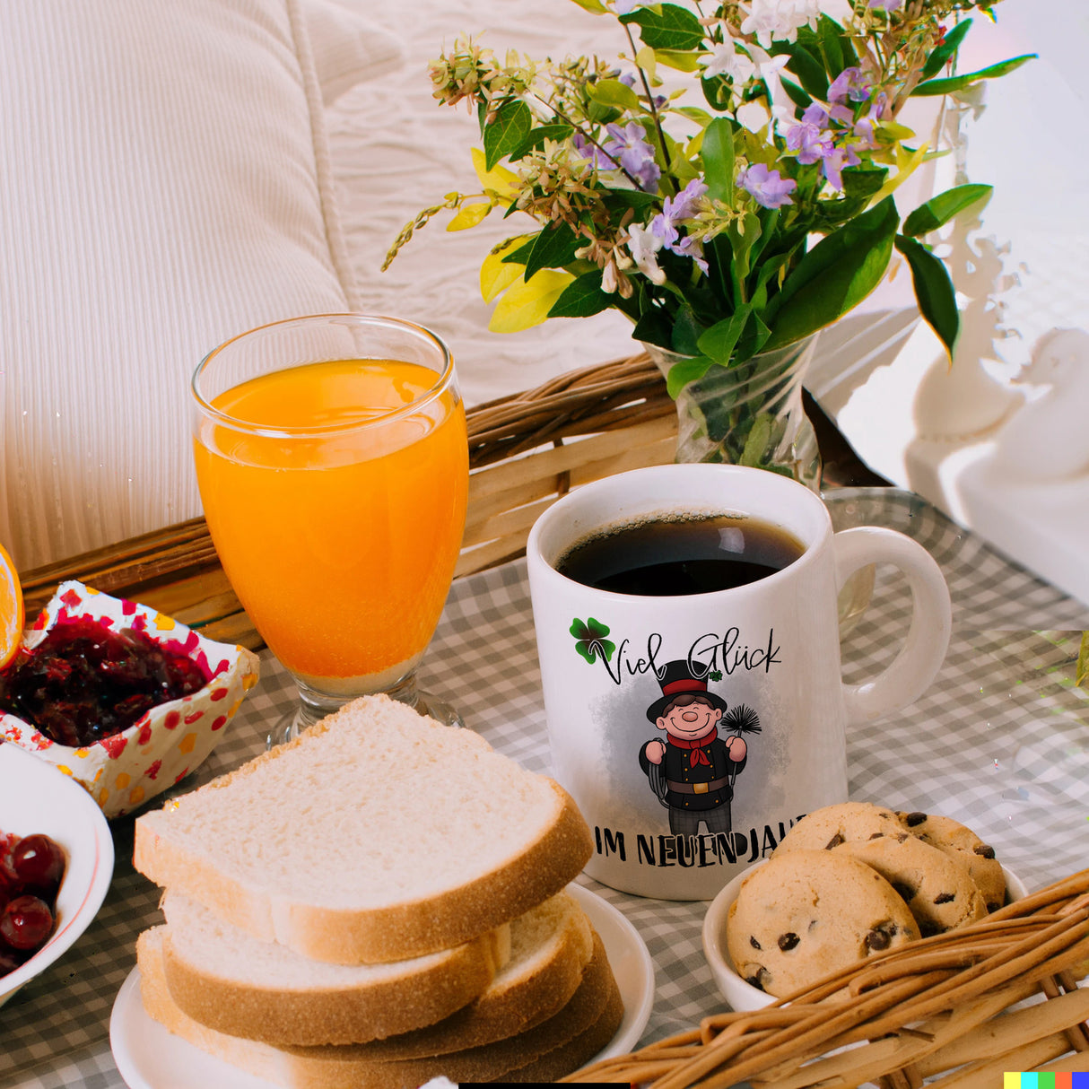 Viel Glück Kaffeebecher mit Schornsteinfeger