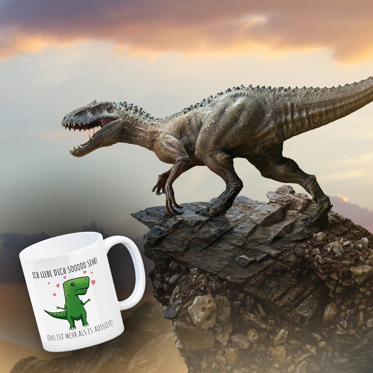 Ich liebe dich sooo sehr! T-Rex Dinosaurier Kaffeebecher