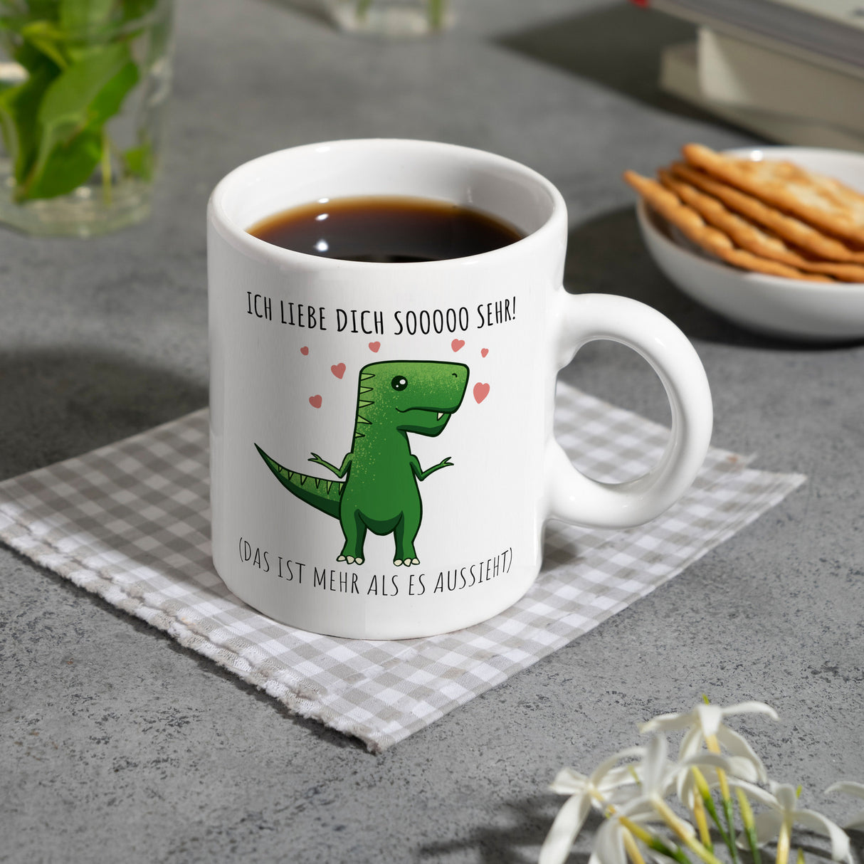 Ich liebe dich sooo sehr! T-Rex Dinosaurier Kaffeebecher