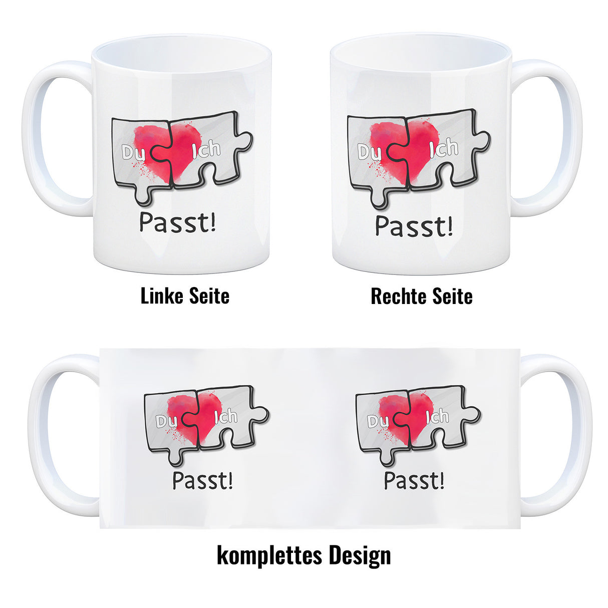 Du & Ich Passt Puzzleteile Kaffeebecher