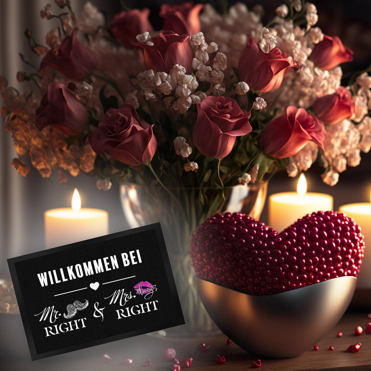 Willkommen bei Mr. Right & Mrs. always Right Fußmatte