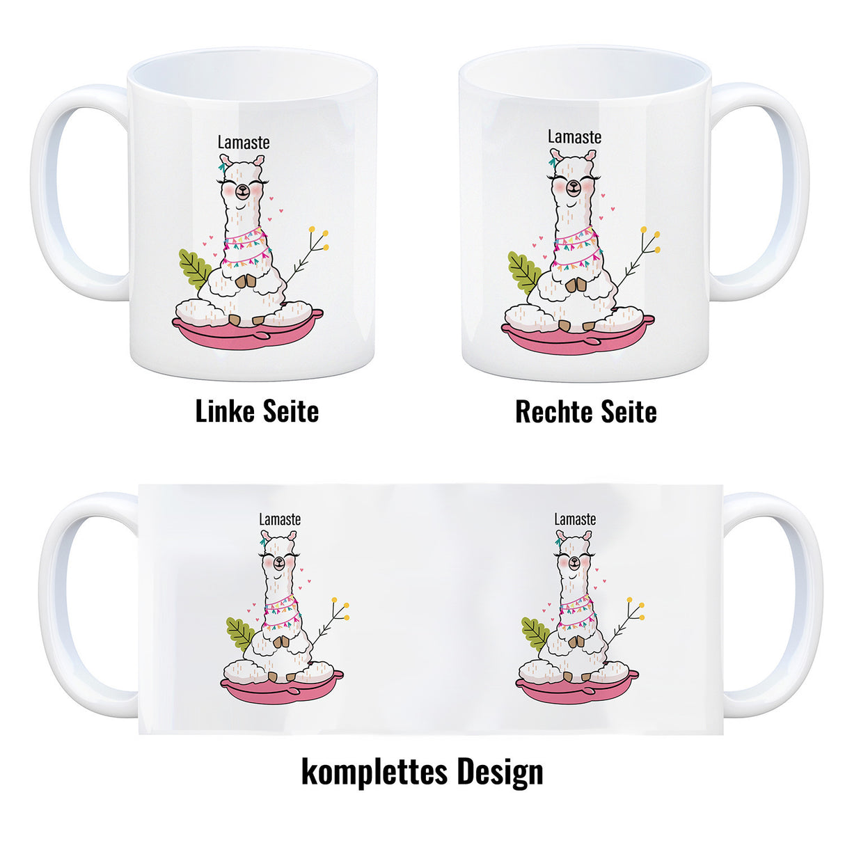 Lamaste Lama-Kaffeebecher mit Alpaka-Motiv
