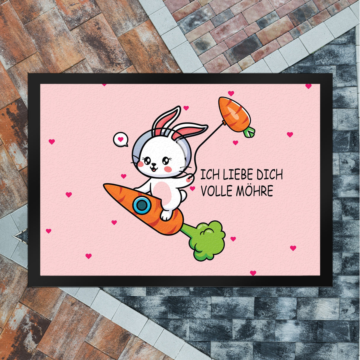 Ich liebe dich volle Möhre Fußmatte in 35x50 cm