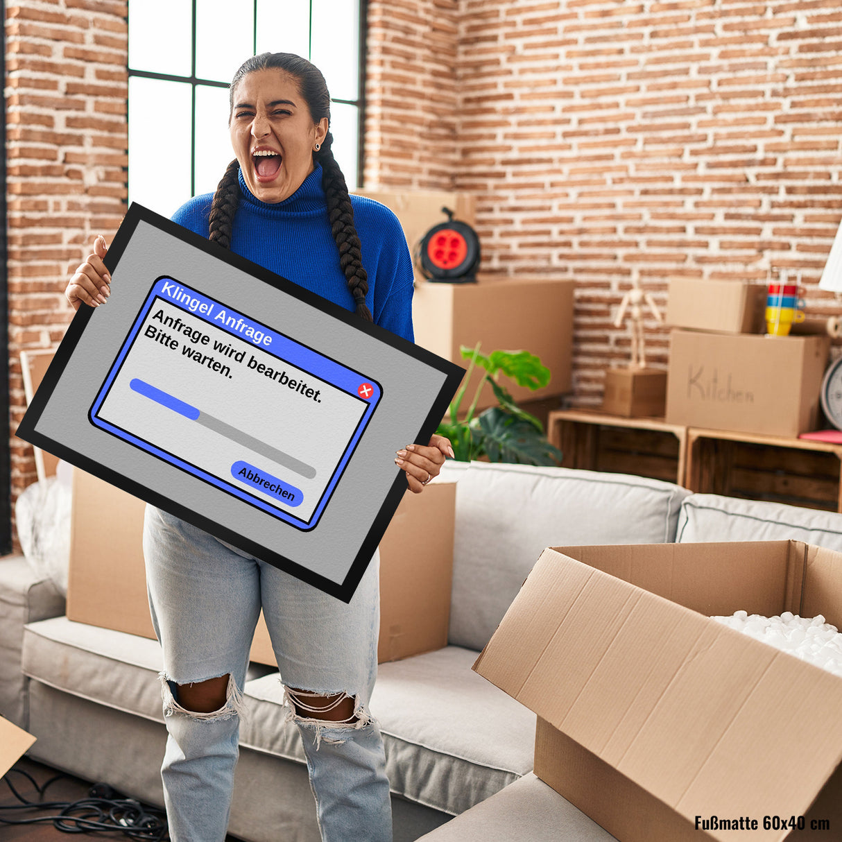 Klingel Anfrage wird bearbeitet Computer Nerd Fußmatte in 35x50 cm