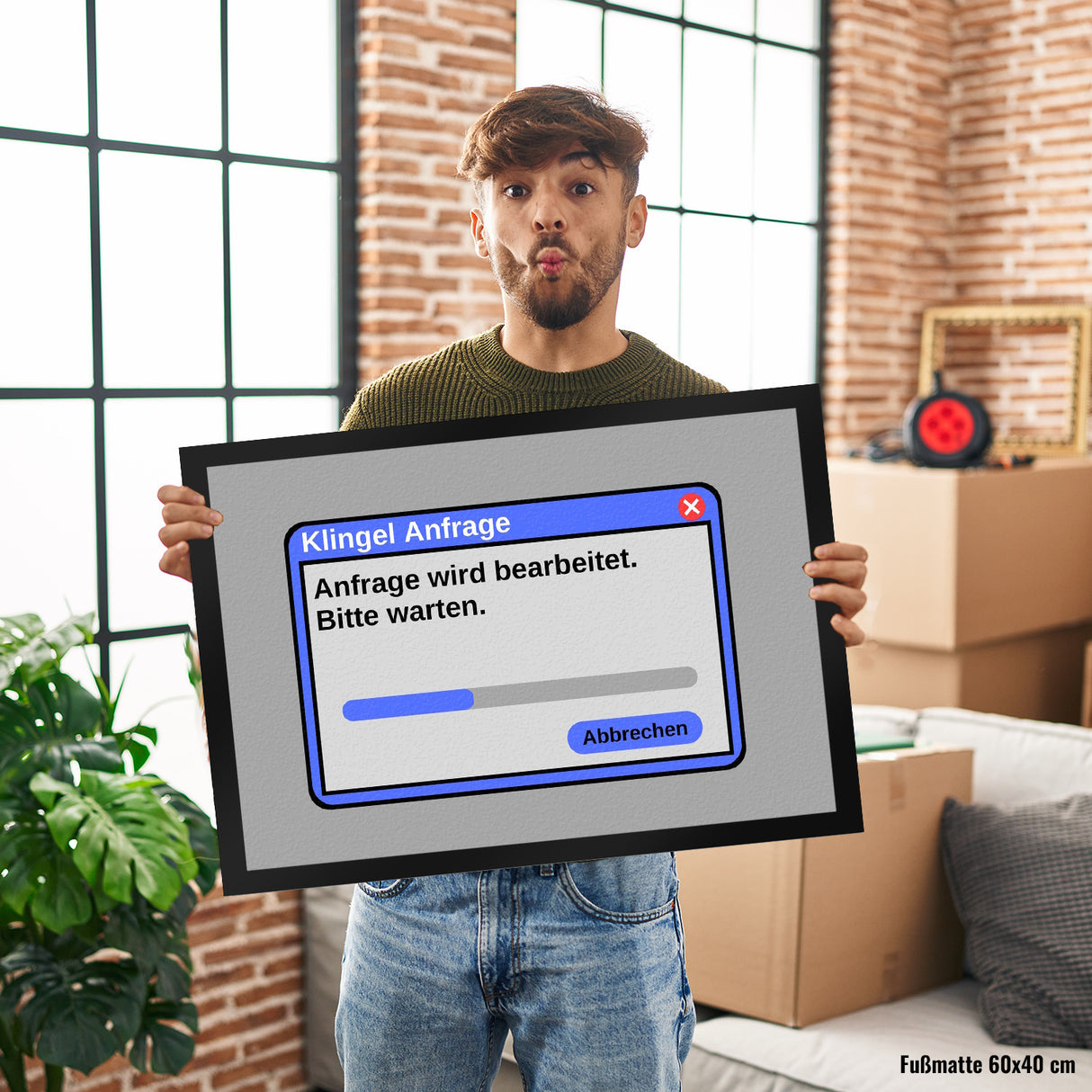 Klingel Anfrage wird bearbeitet Computer Nerd Fußmatte in 35x50 cm