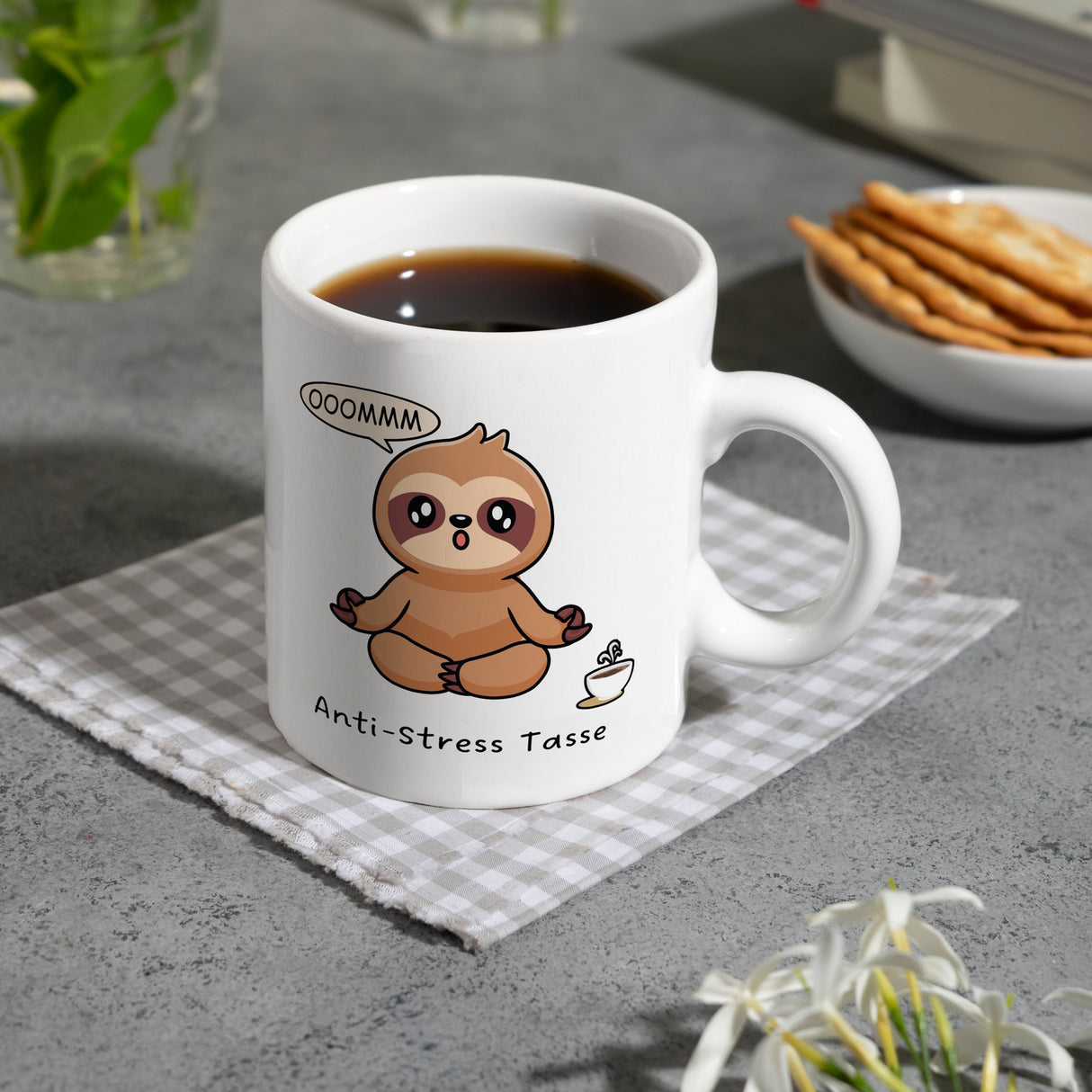 Anti Stress Faultier Kaffeebecher
