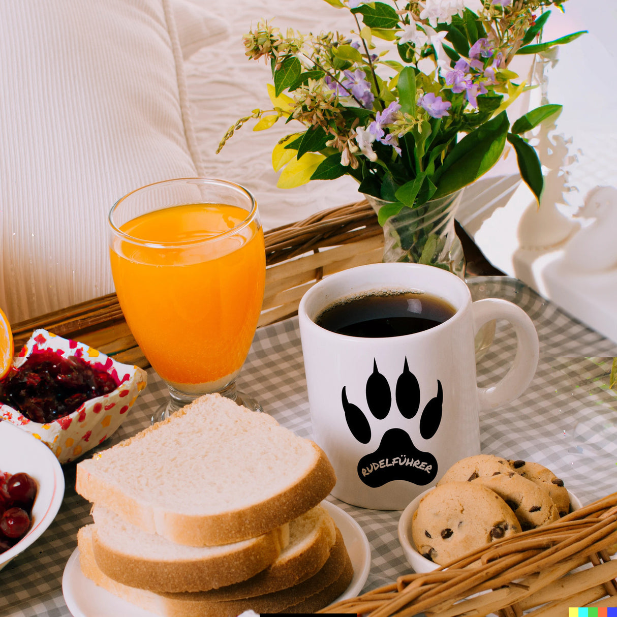 Rudelführer Pfotenabdruck Kaffeebecher mit Wolf Motiv