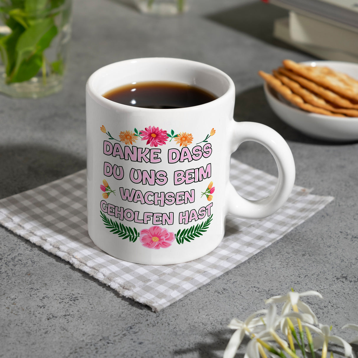 Danke dass du uns beim Wachsen geholfen hast Kaffeebecher