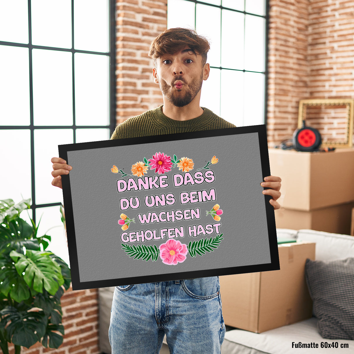 Danke dass du uns beim Wachsen geholfen hast Fußmatte in 35x50 cm