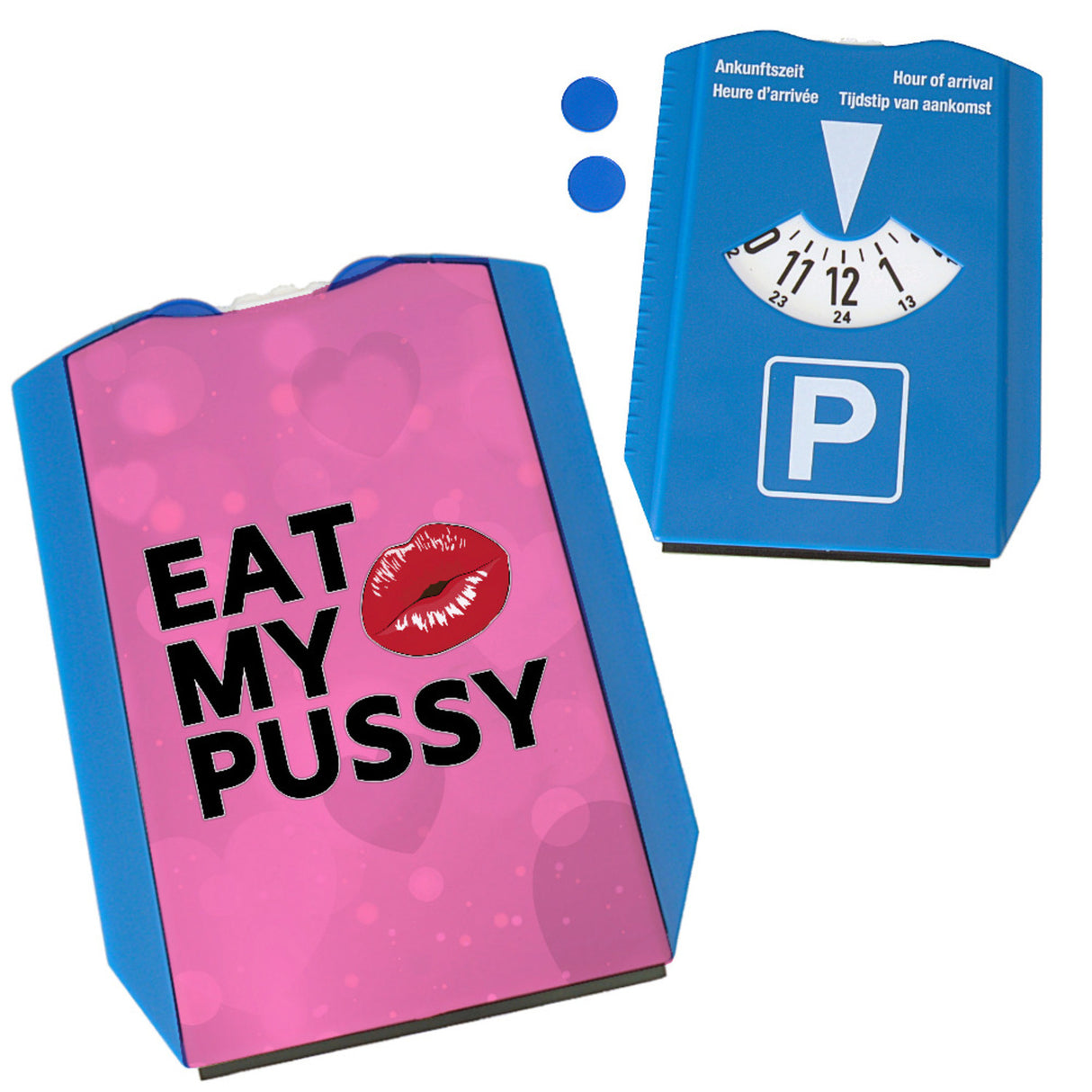 Eat My Pussy Parkscheibe mit 2 Einkaufswagenchips