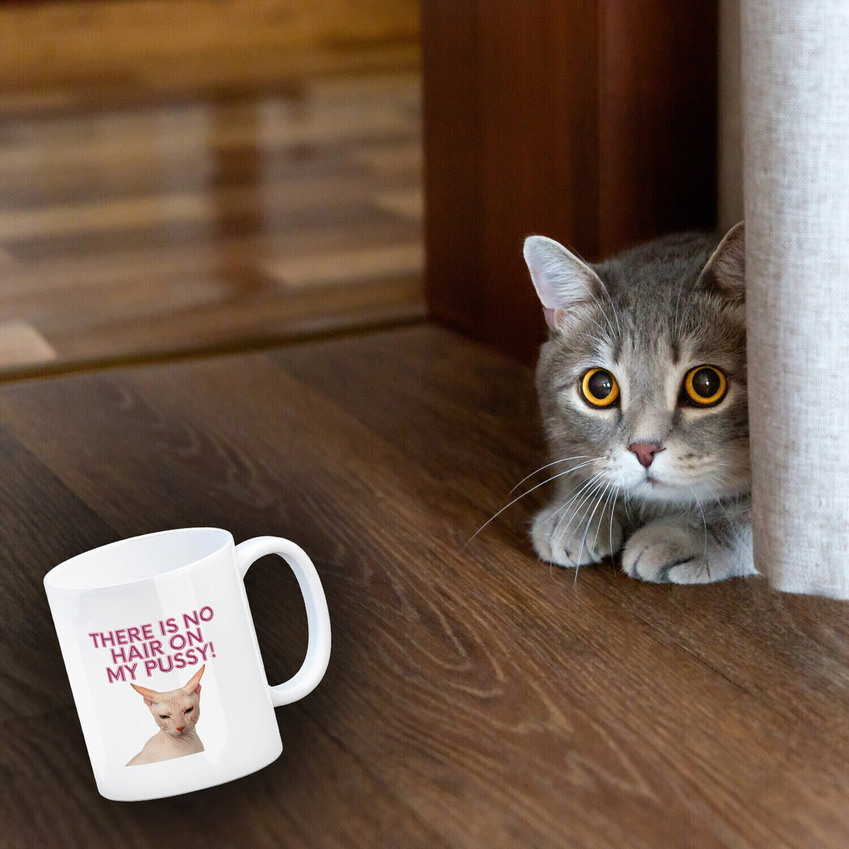 There is no Hair on my Pussy Katze Kaffeebecher