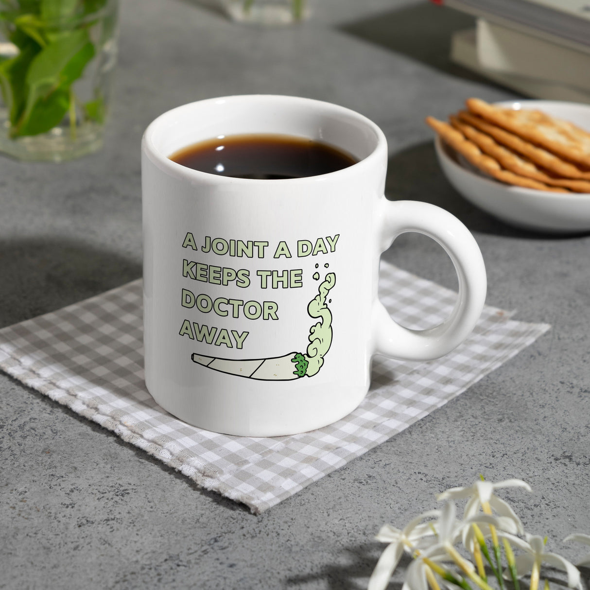 A Joint A Day Keeps The Doctor Away Kaffeebecher mit Spruch