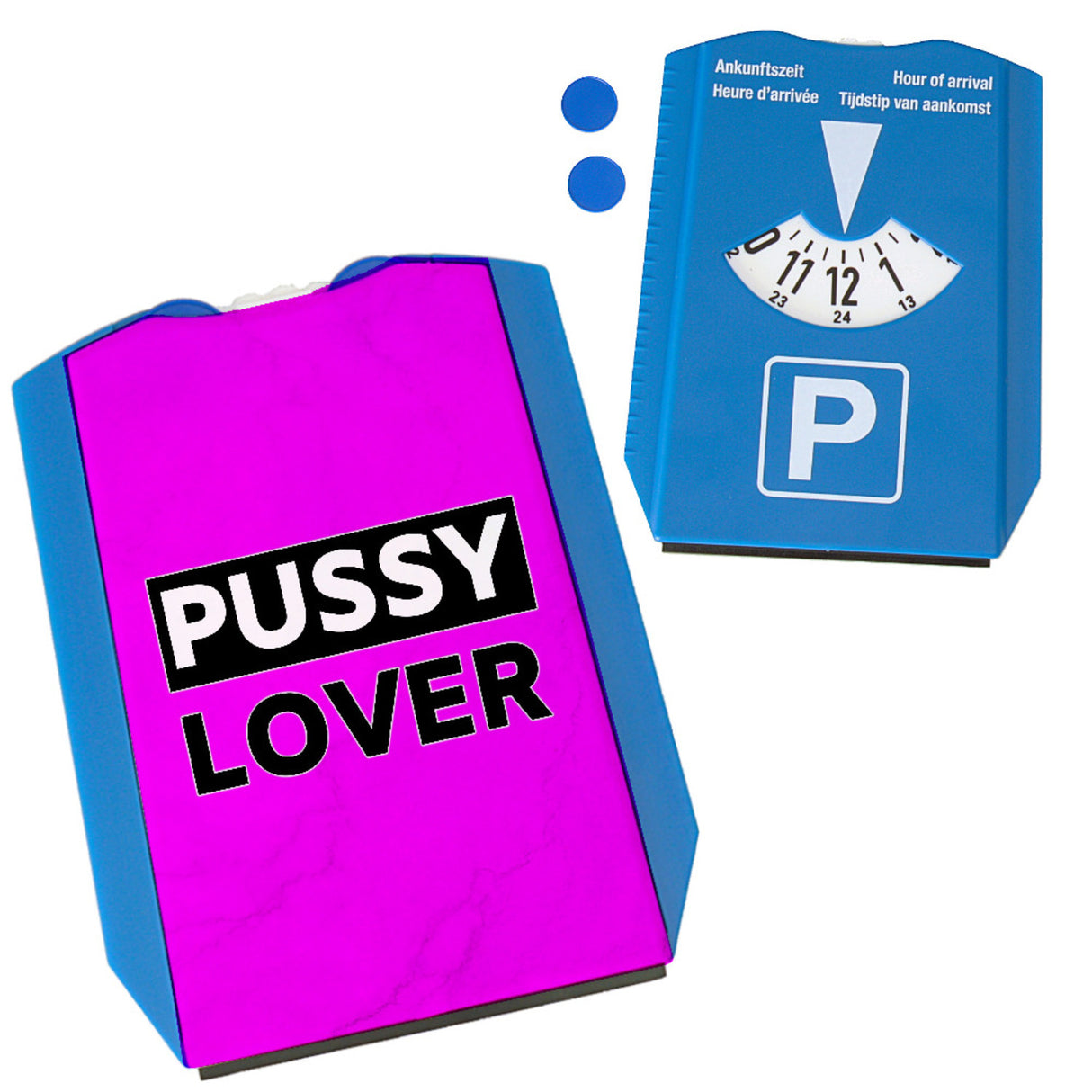 Pussy Lover Parkscheibe mit 2 Einkaufswagenchips