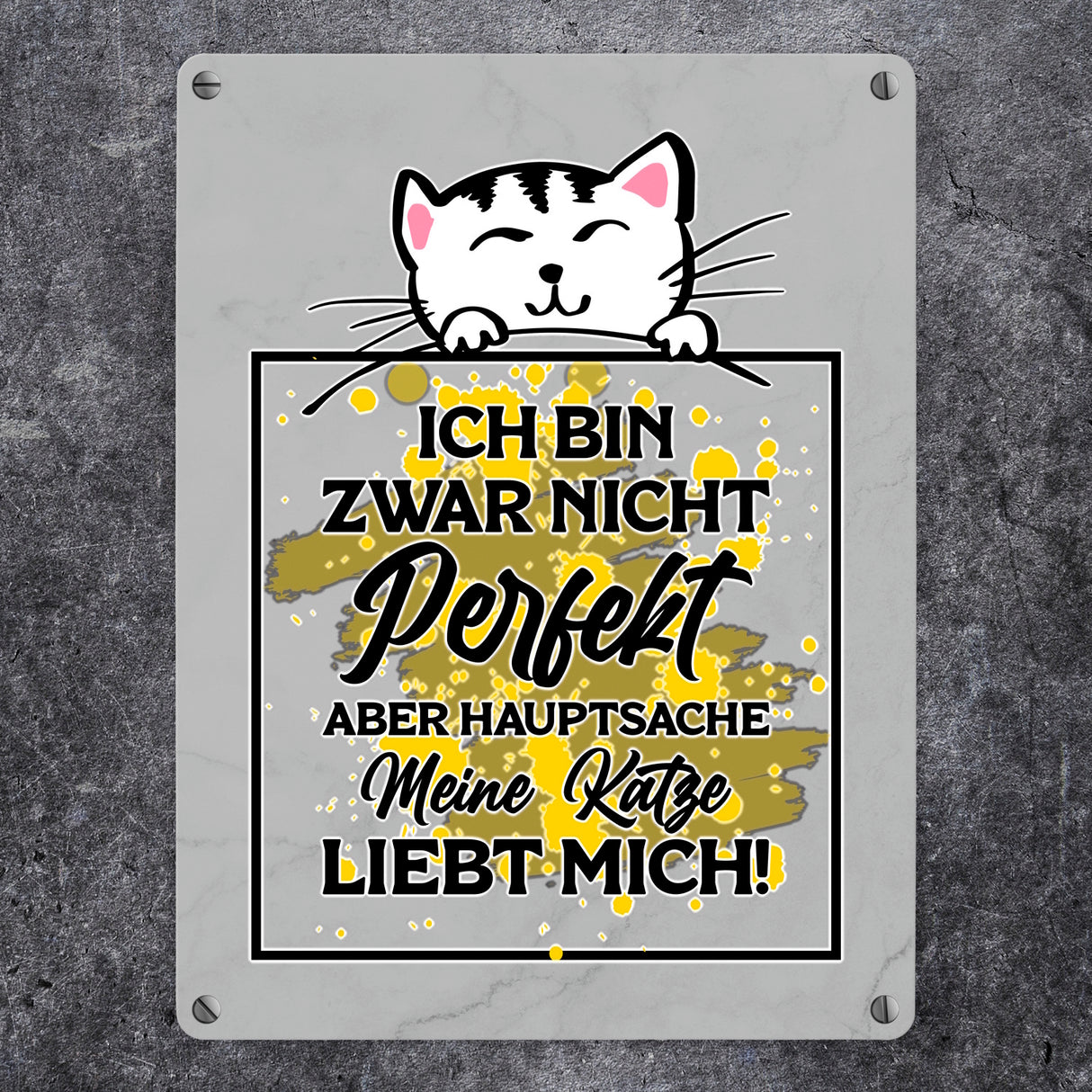 Meine Katze liebt mich Katzen Spruch Metallschild in 15x20 cm für Katzenliebhaber