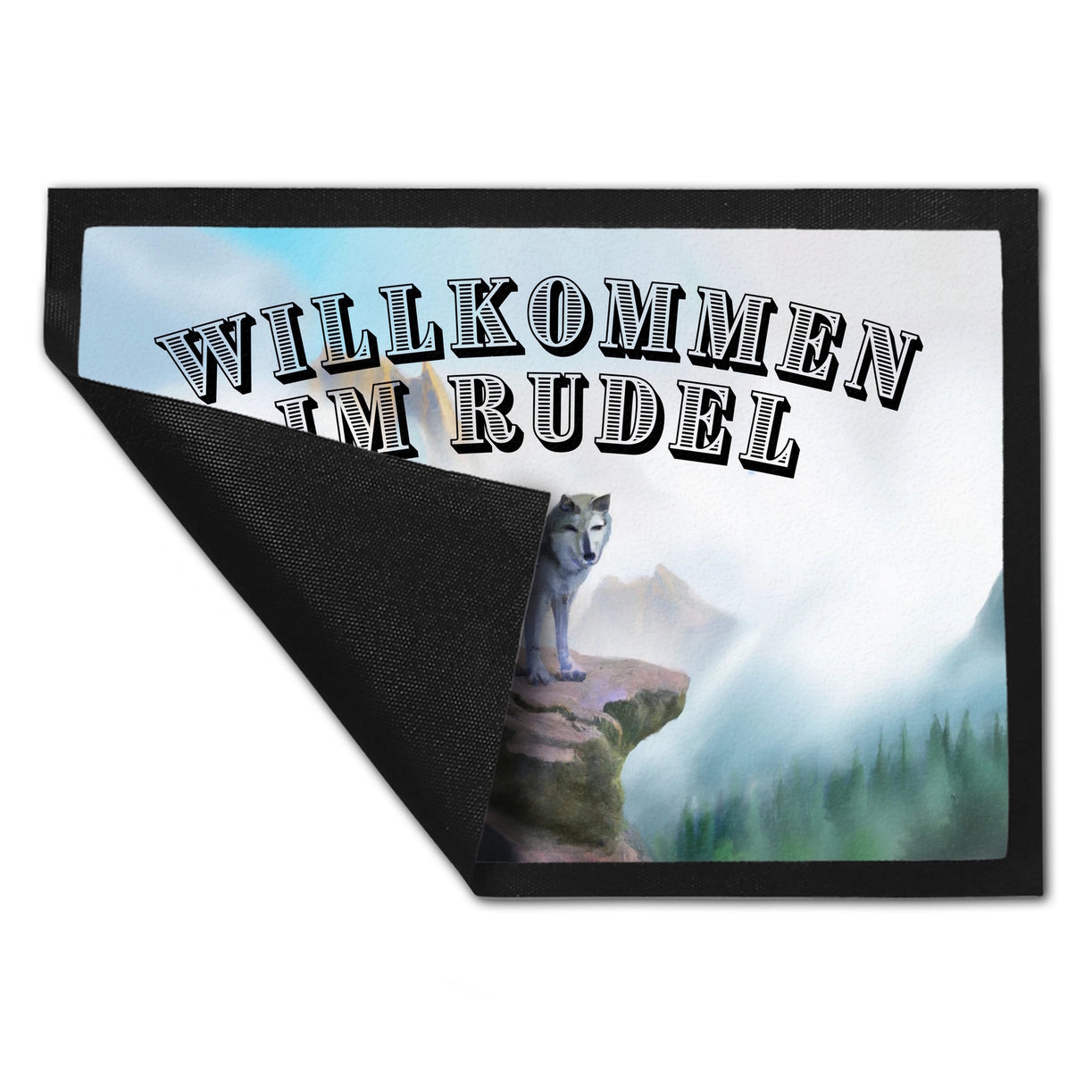Wolf Fußmatte in 35x50 cm - Willkommen im Rudel