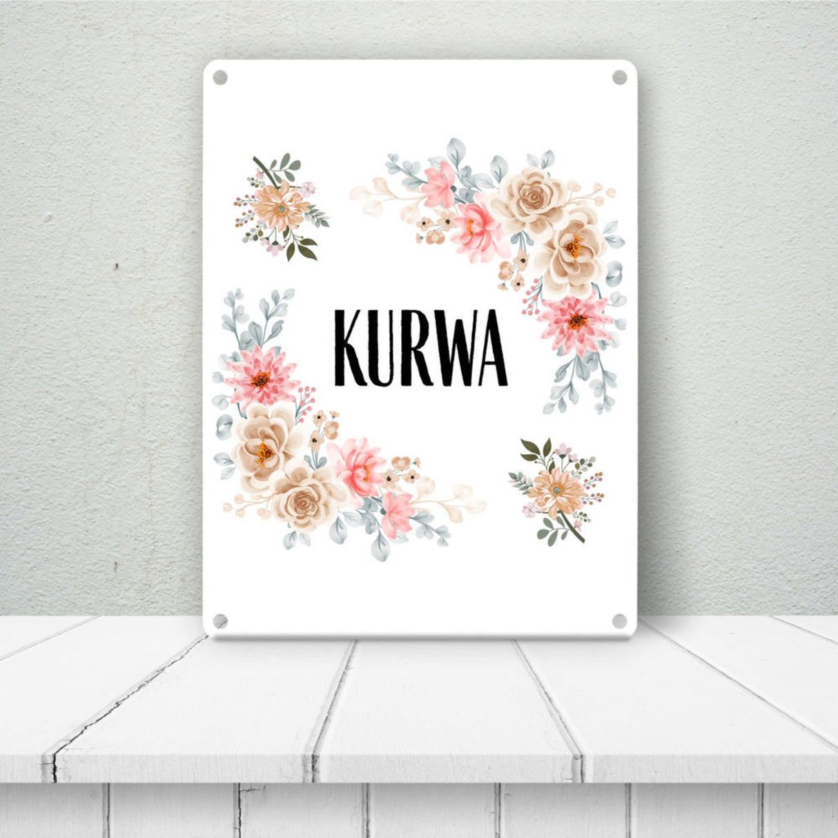 Kurwa Metallschild in 15x20 cm
