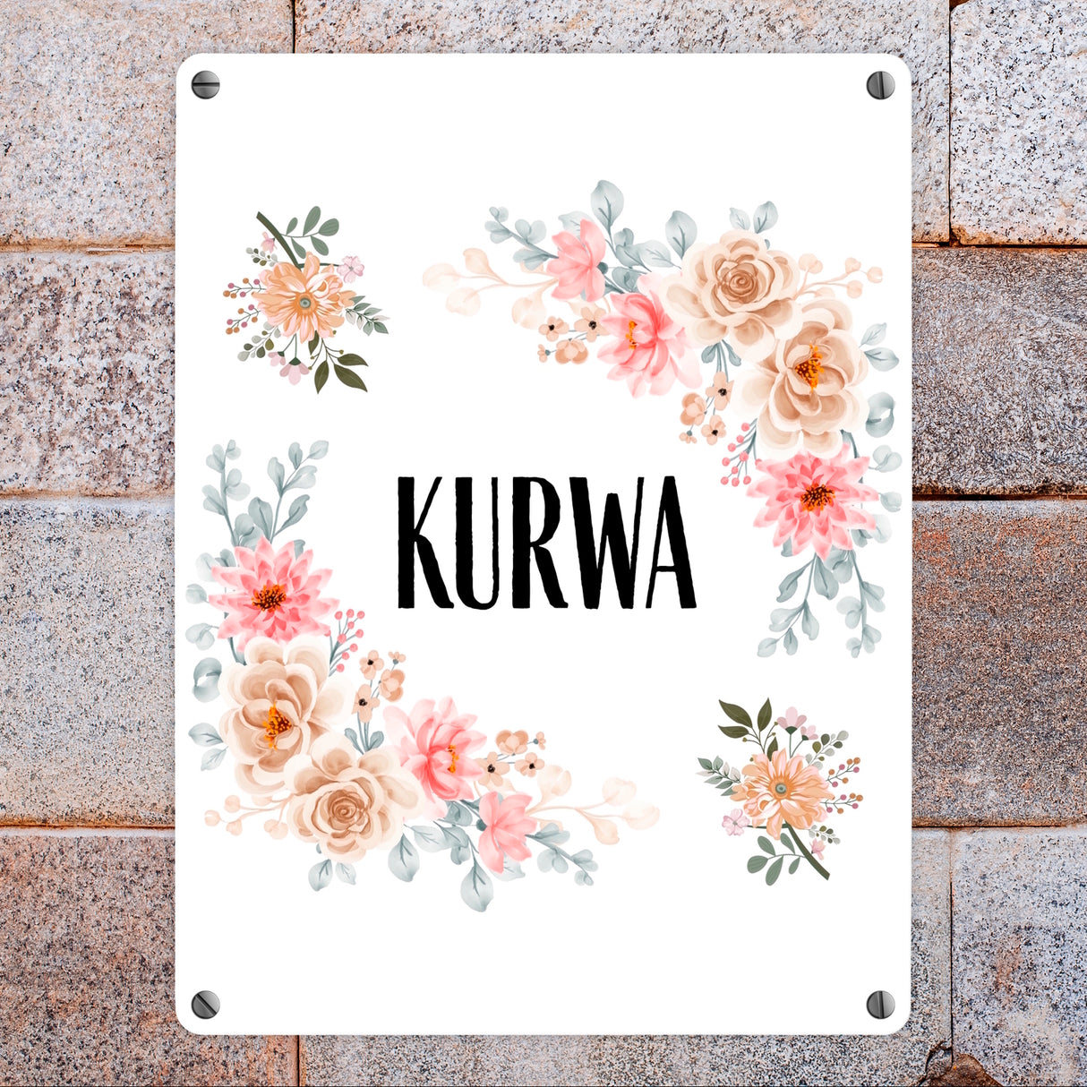Kurwa Metallschild in 15x20 cm