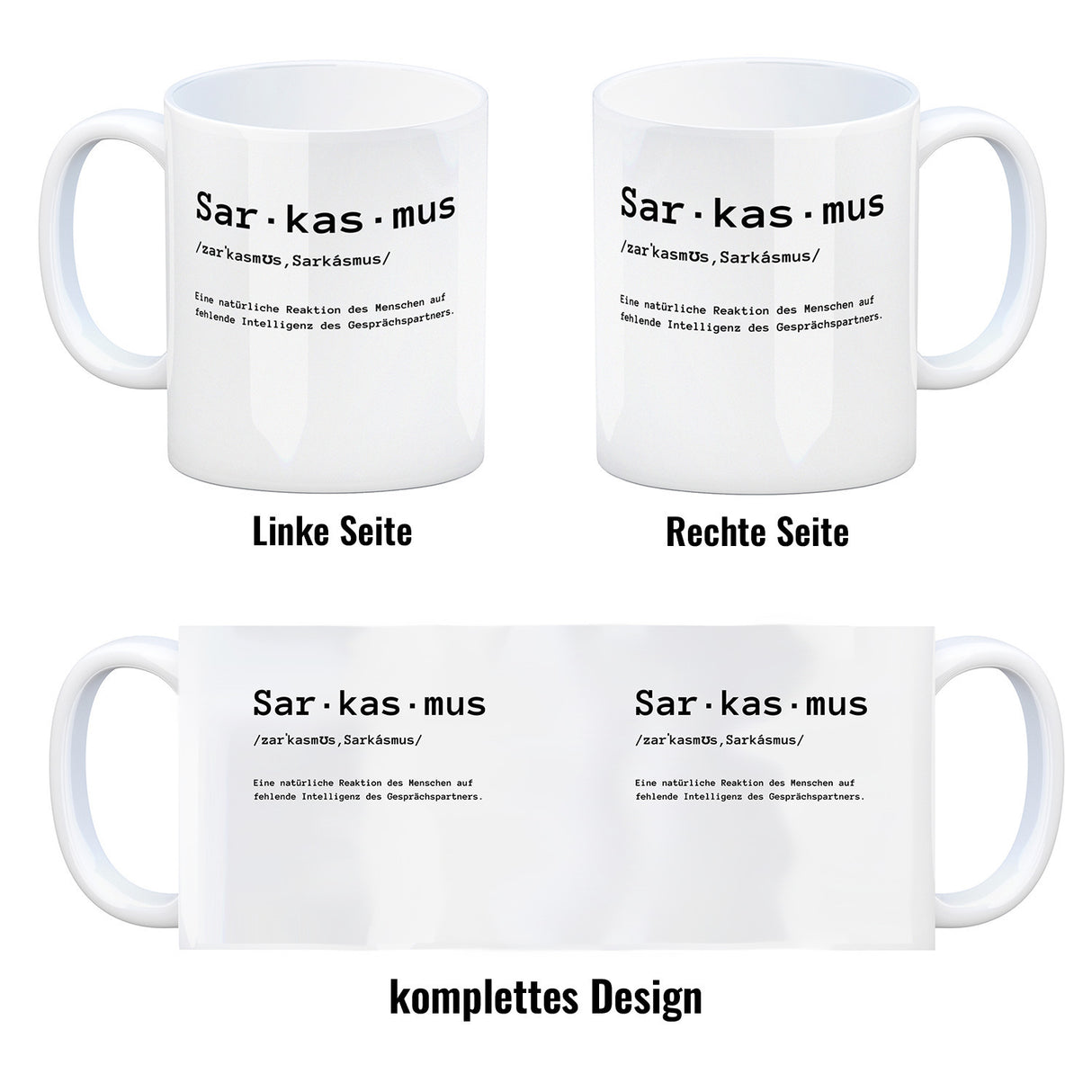 Sarkasmus Definiton Kaffeebecher mit Spruch
