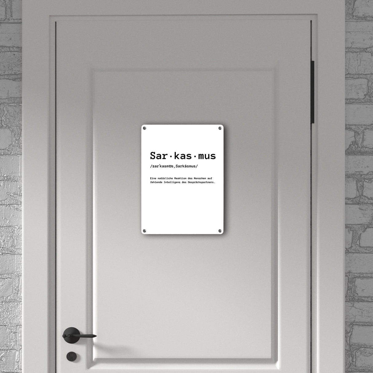 Sarkasmus Definiton Metallschild in 15x20 cm mit Spruch