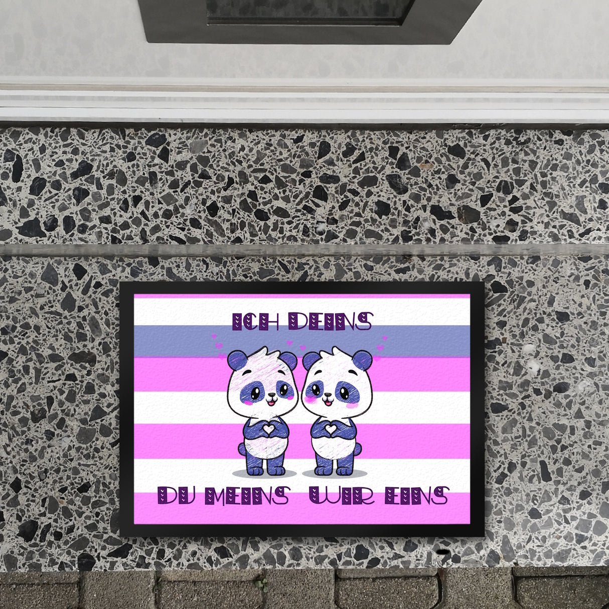 Panda Pärchen Fußmatte in 35x50 cm mit Spruch