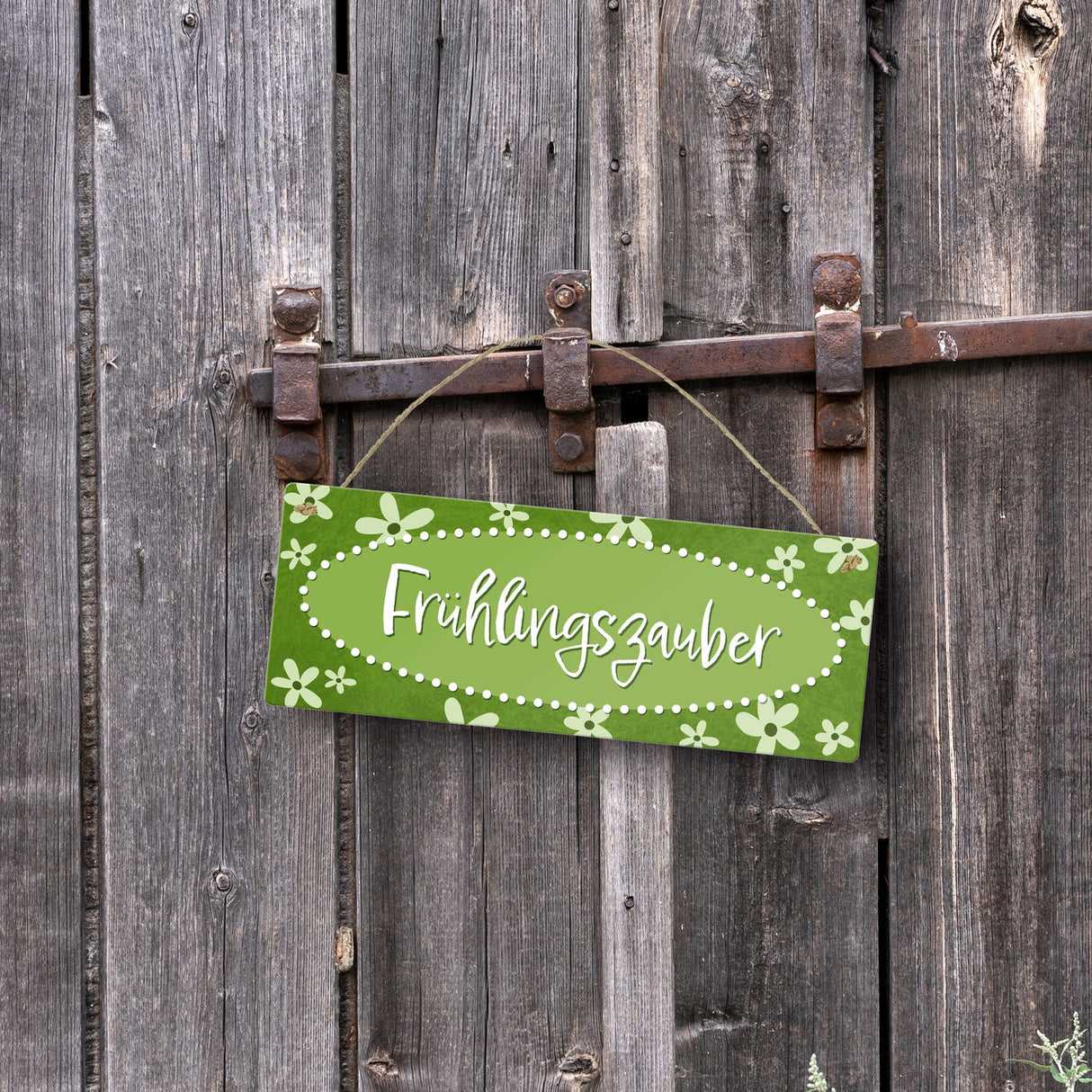 Frühlingszauber Metallschild mit Blumen