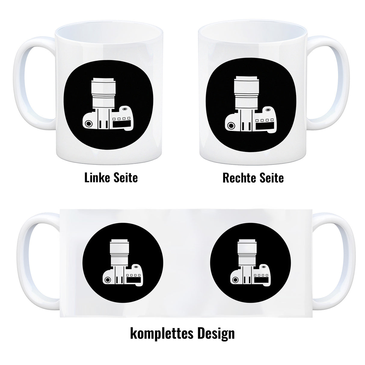Fotografie Kaffeebecher mit Kamera Motiv