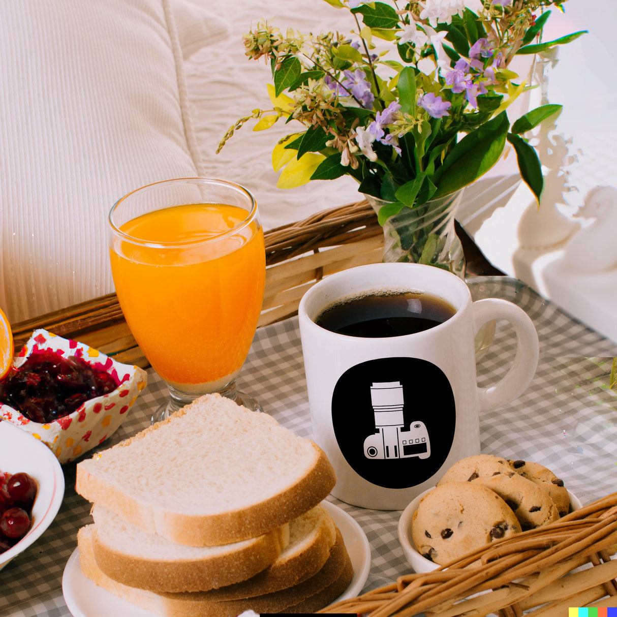 Fotografie Kaffeebecher mit Kamera Motiv